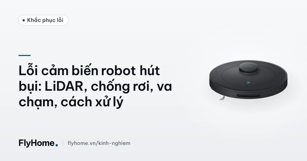Mặt dưới robot hút bụi với các mắt cảm biến chống rơi đang được lau bằng khăn mềm